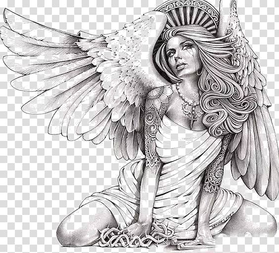 female angel illustration, Canvas print Giclxe9e Angel Art, Beautiful angel transparent background PNG clipart