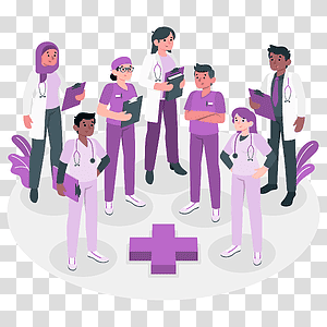 illustration, Health professional team, teamwork, professional, security, team, doctor, hospital, coronavirus, covid, prevention, heath, nurse transparent background PNG clipart thumbnail