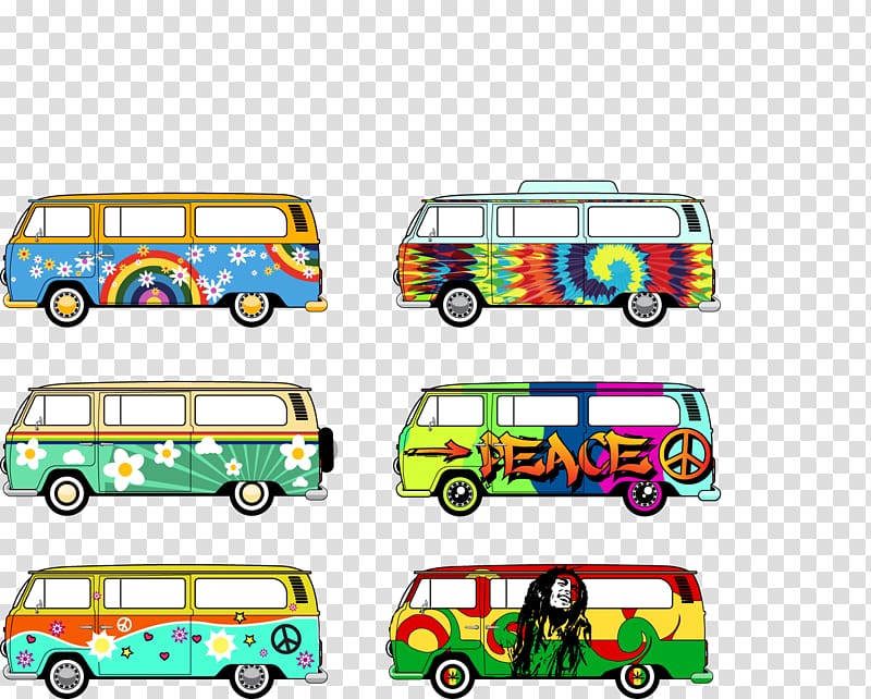 six bus , Van Car Bus, car transparent background PNG clipart