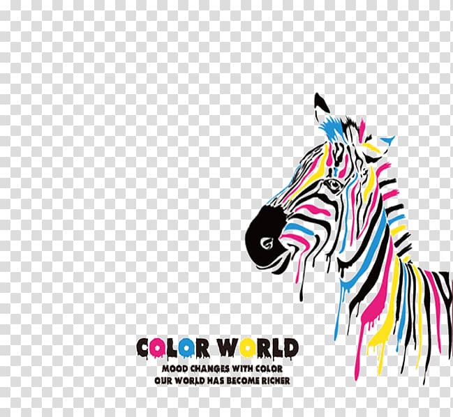 Wall decal Zebra Mural Abstract art , Zebra colored material transparent background PNG clipart