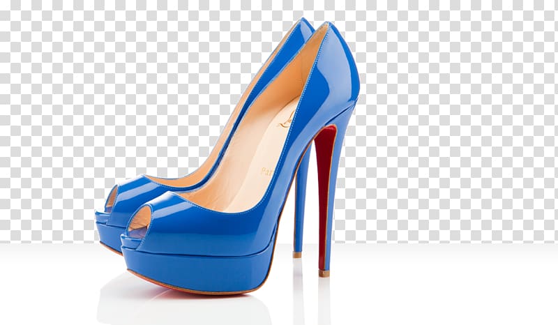 Peep-toe shoe Blue Court shoe High-heeled footwear, louboutin transparent background PNG clipart