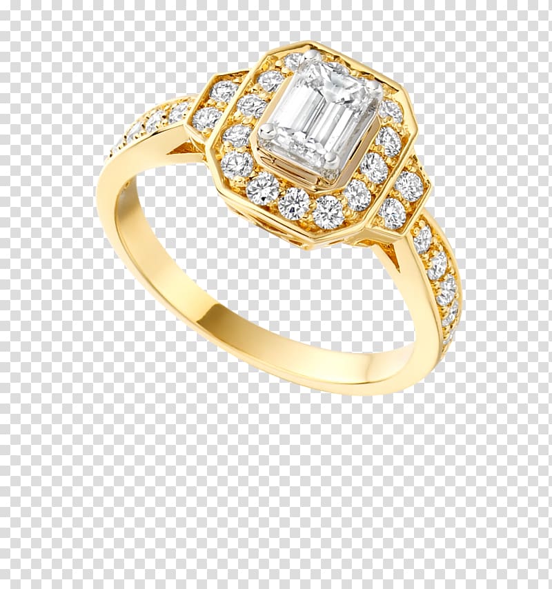 Wedding ring Body Jewellery, gold shapes transparent background PNG clipart