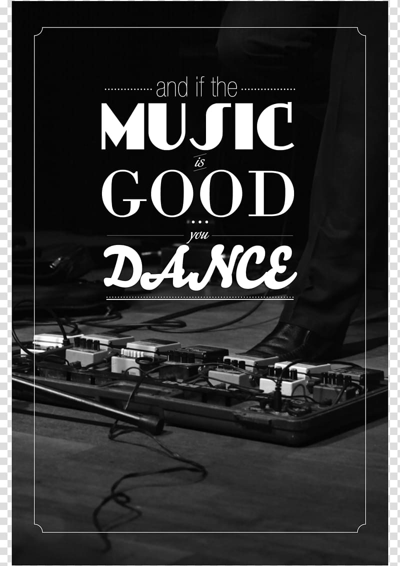 Black and white Dance studio Techno, Typography quotes transparent background PNG clipart