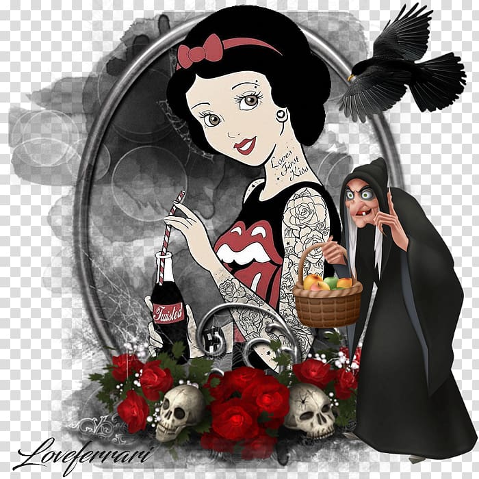 Snow White and the Seven Dwarfs Illustration T-shirt The Rolling Stones Punk rock, creative love transparent background PNG clipart