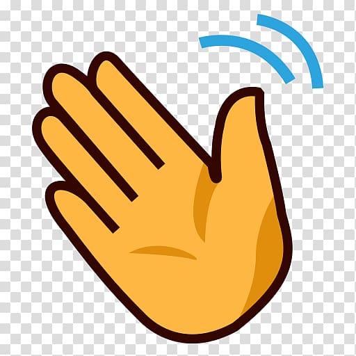 human hand illustration, Hand-waving Wave Emoji , goodbye transparent background PNG clipart