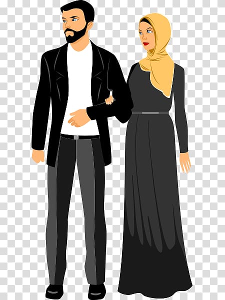 man and woman illustration, Muslim Hijab, Islam transparent background PNG clipart