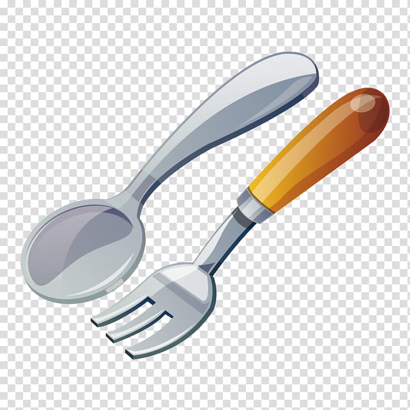 Fork Tableware Cartoon, Silver spoon fork creative transparent background PNG clipart