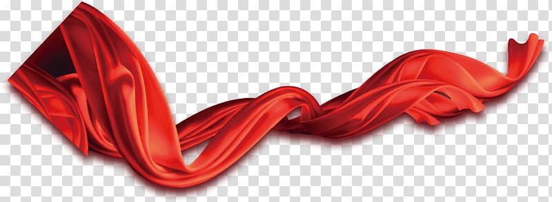 red ribbon , Silk Textile Red, Satin transparent background PNG clipart