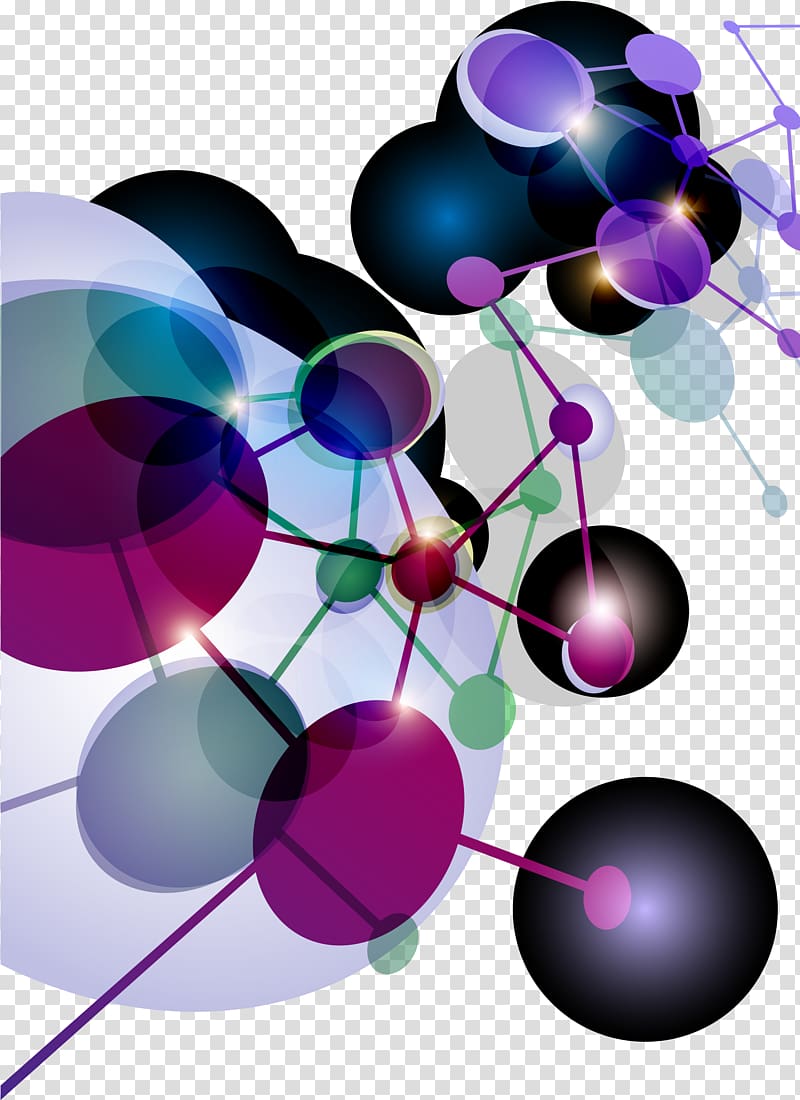 Molecular geometry Molecule, Colorful molecule transparent background PNG clipart