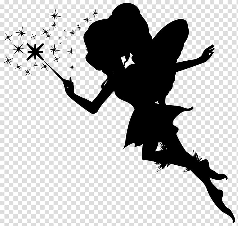 Silhouette Fairy , sillhouette transparent background PNG clipart