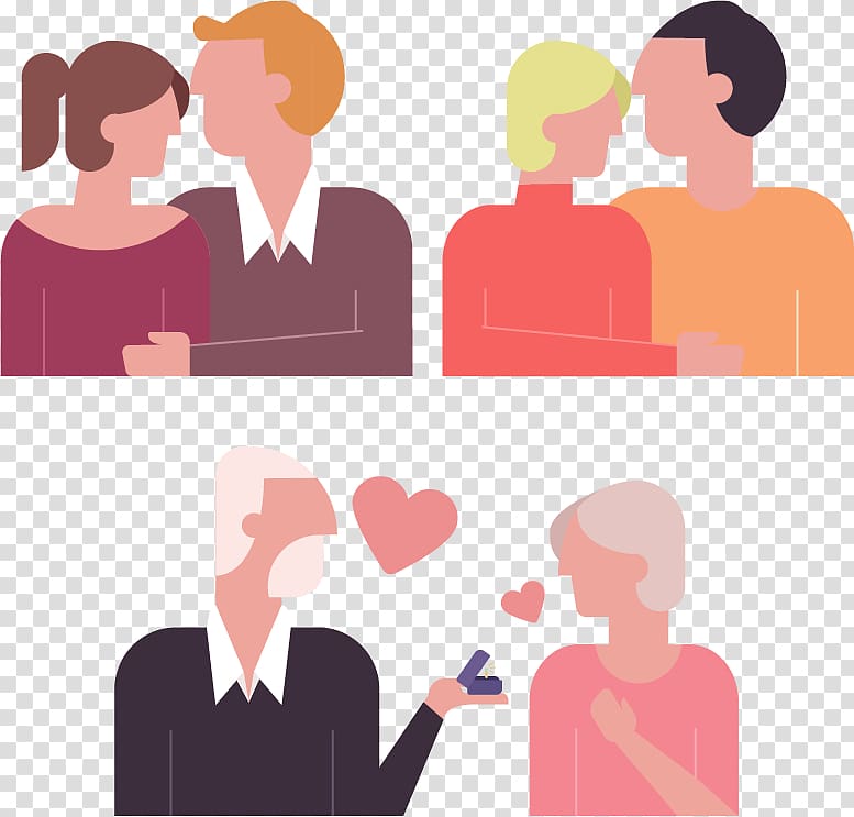 Marriage proposal Romance Significant other, Flat romantic couples transparent background PNG clipart