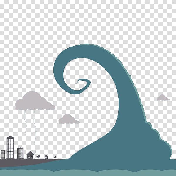 Tsunami Flat design Illustration, Flat illustrations flood tsunami roll up waves transparent background PNG clipart