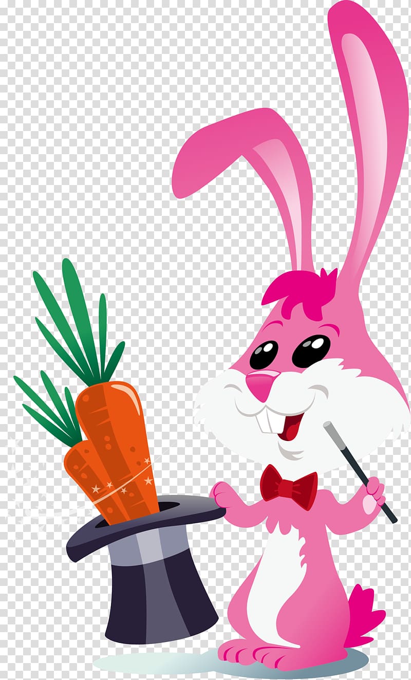 European rabbit , Magic cartoon rabbit material transparent background PNG clipart