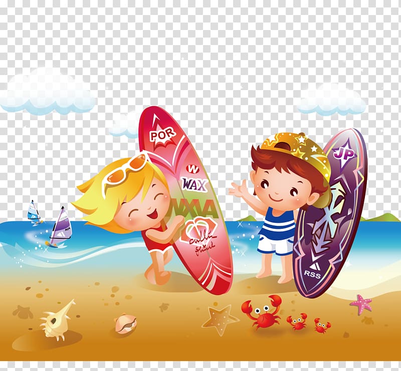 Child Summer , Seaside skateboard transparent background PNG clipart
