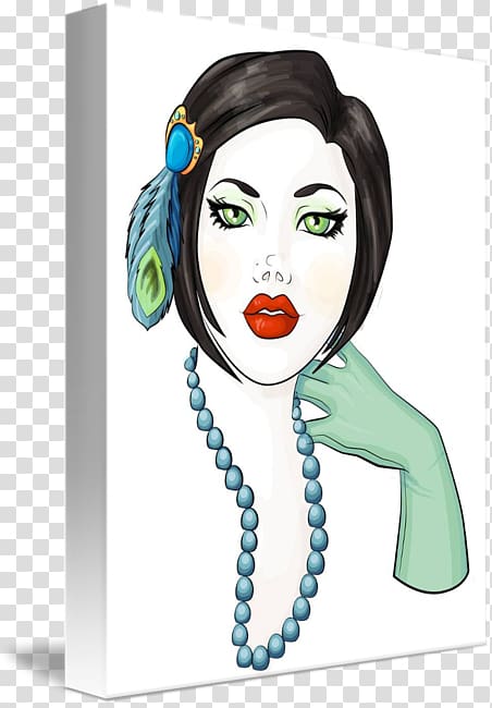 Nose Cartoon Fashion illustration, flapper girl transparent background PNG clipart