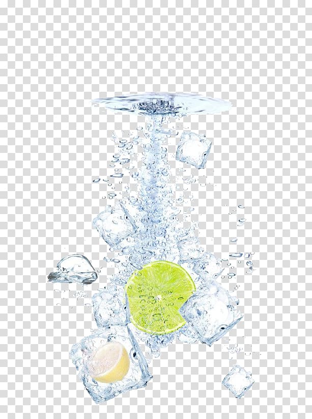 Cola Lemon Ice cube, Frozen lemon transparent background PNG clipart