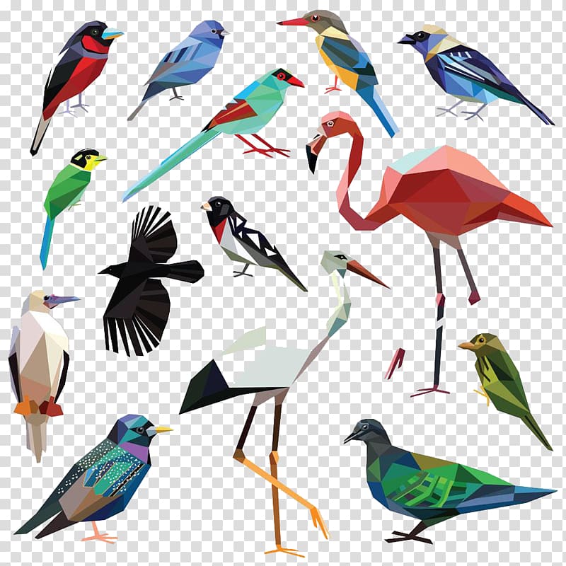 Bird Illustration, Origami Birds High Definition Free Buckle Material transparent background PNG clipart
