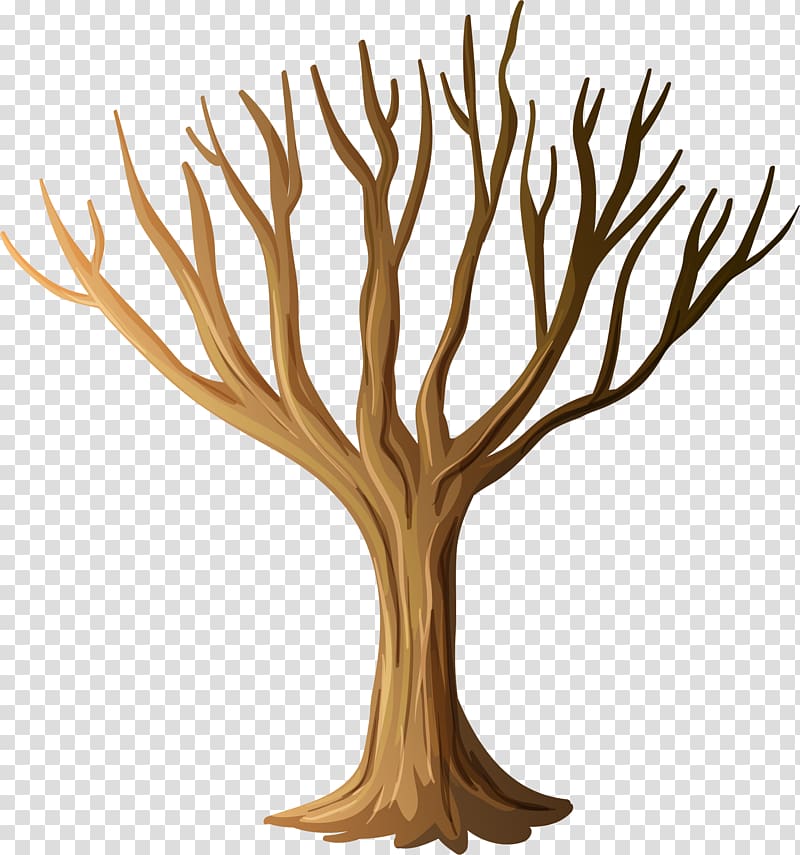 Tree Hand Painted Brown Tree Transparent Background Png Clipart Hiclipart