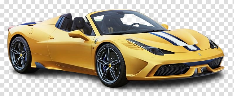 2015 Ferrari 458 Speciale 2014 Ferrari 458 Speciale Sports car, Yellow Ferrari 458 Speciale Car transparent background PNG clipart