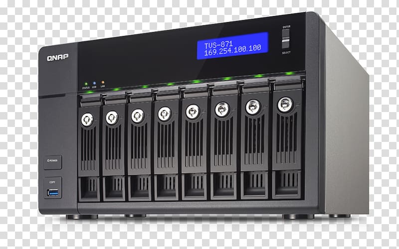 QNAP TVS-871 NAS server, SATA 6Gb/s Network Storage Systems QNAP TVS-671 Intel Core i3, others transparent background PNG clipart