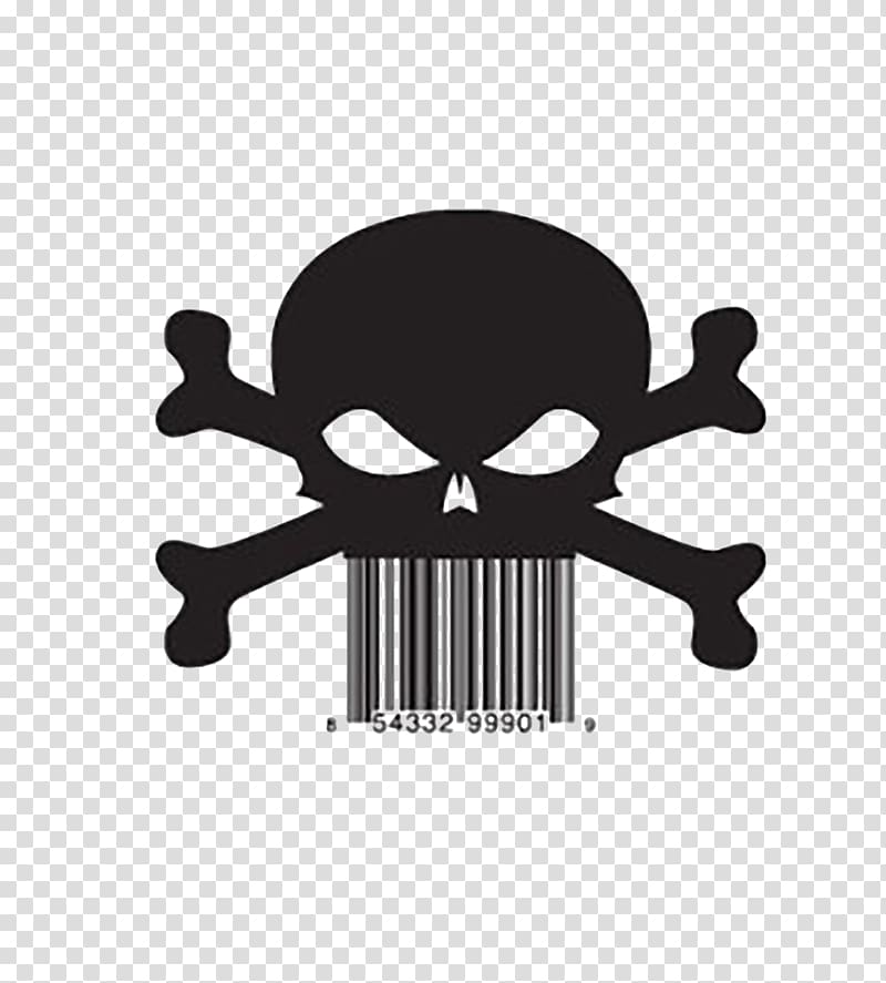 Barcode reader Universal Product Code QR code, Skull two-dimensional code transparent background PNG clipart