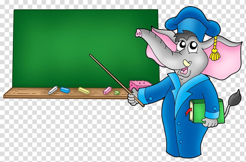 Cartoon Teacher Illustration, Elephant Teaching transparent background PNG clipart