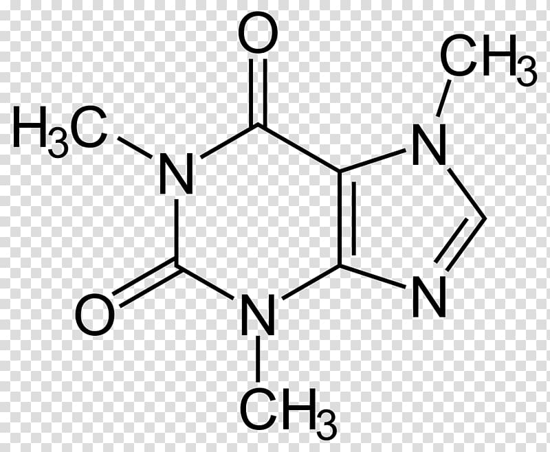Caffeine Tea Structure Molecule Theobromine, molecule transparent background PNG clipart