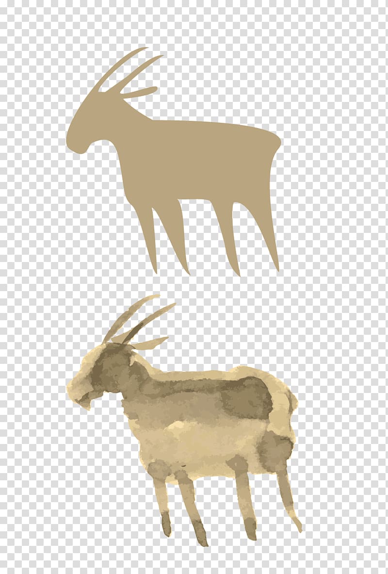 Sheep Silhouette, Hand-painted goat transparent background PNG clipart