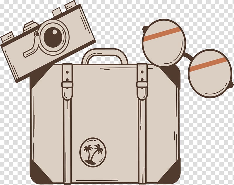 Suitcase Travel, Retro wind travel luggage transparent background PNG clipart