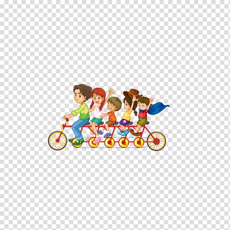 Family Father Illustration, Cartoon kids biking transparent background PNG clipart