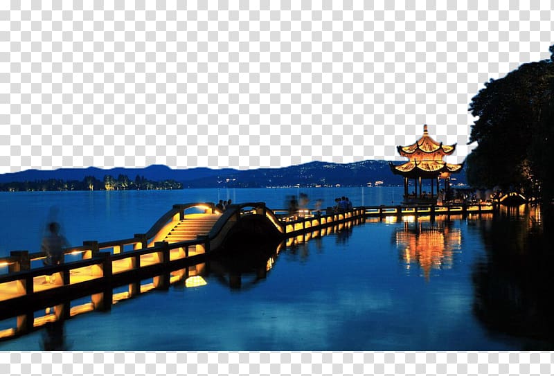 West Lake , West Lake in the night transparent background PNG clipart