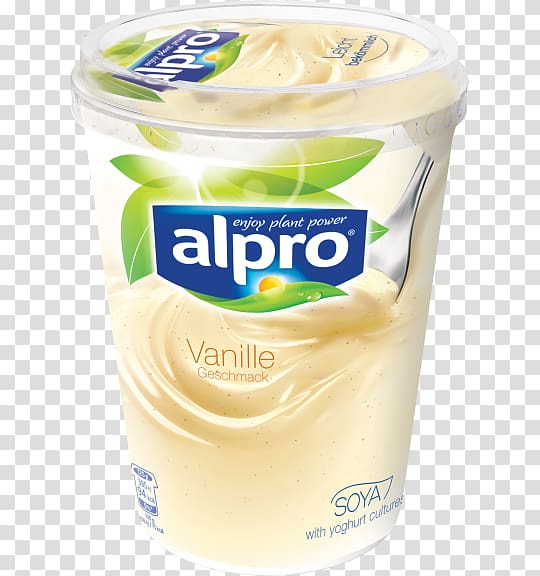 Cream Soy milk Alpro Yoghurt, milk transparent background PNG clipart