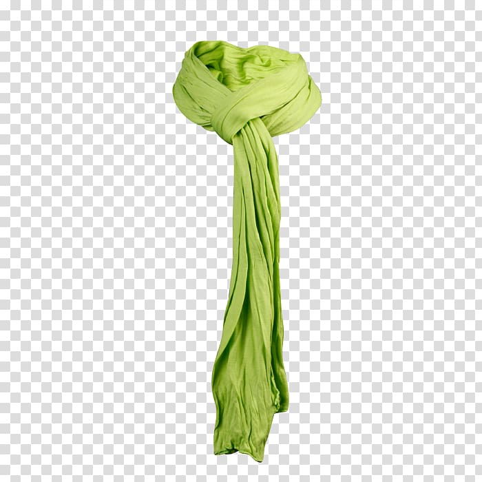 Scarf Silk Green Stole, green scarf transparent background PNG clipart