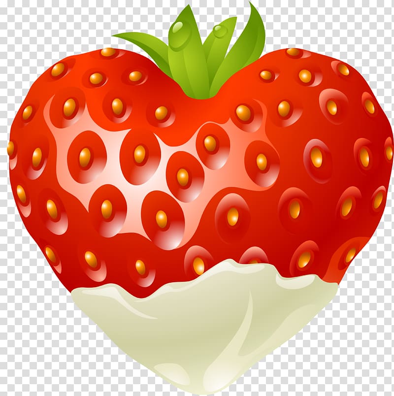 Strawberry Sticker Heart Food, strawberry fruit transparent background PNG clipart