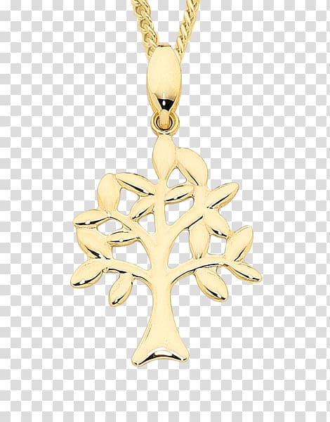Locket Gold Necklace Body Jewellery, Tree yellow transparent background PNG clipart