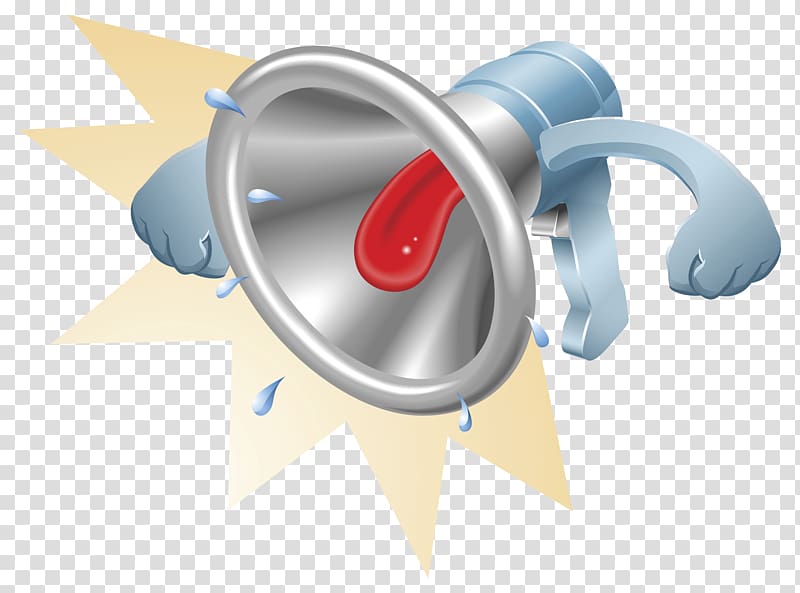 Megaphone Illustration, A horn with a tongue transparent background PNG clipart