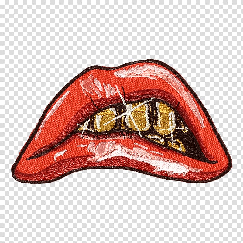 Tooth Mouth Iron-on Lip Embroidered patch, others transparent background PNG clipart