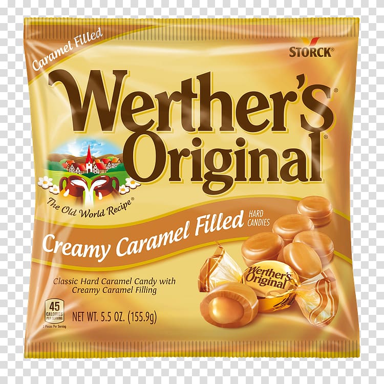 Caramel apple Cream Werther\'s Original Chewing gum, Candy caramel transparent background PNG clipart