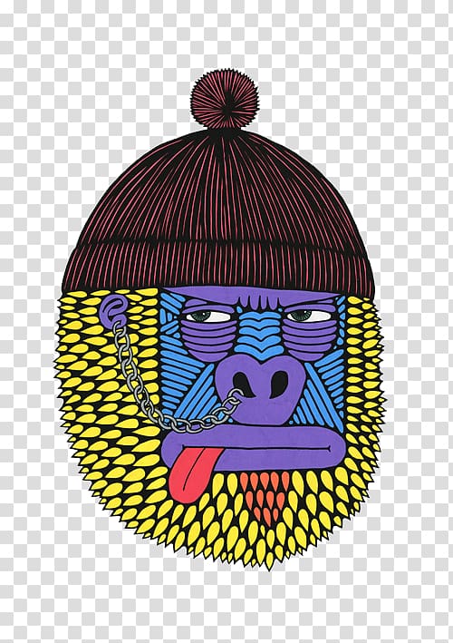 Captain Gorilla Ape Poster Mural, Cartoon hooded gorilla transparent background PNG clipart