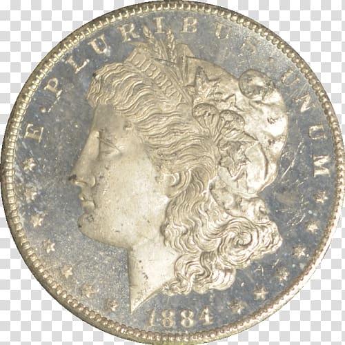 Silver coin Silver coin Morgan dollar Dollar coin, gold coins transparent background PNG clipart