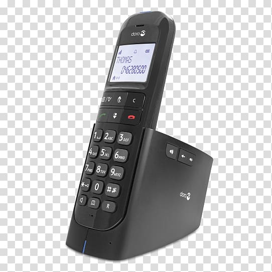 Cordless telephone Digital Enhanced Cordless Telecommunications Handset Answering Machines, black and elegant transparent background PNG clipart