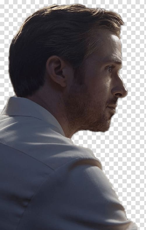 man gray collared top, La La Land Ryan Gosling Looking transparent background PNG clipart