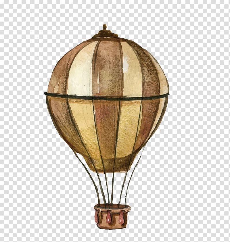 brown hot air balloon , Steampunk Euclidean Flat design Illustration, hot air balloon transparent background PNG clipart