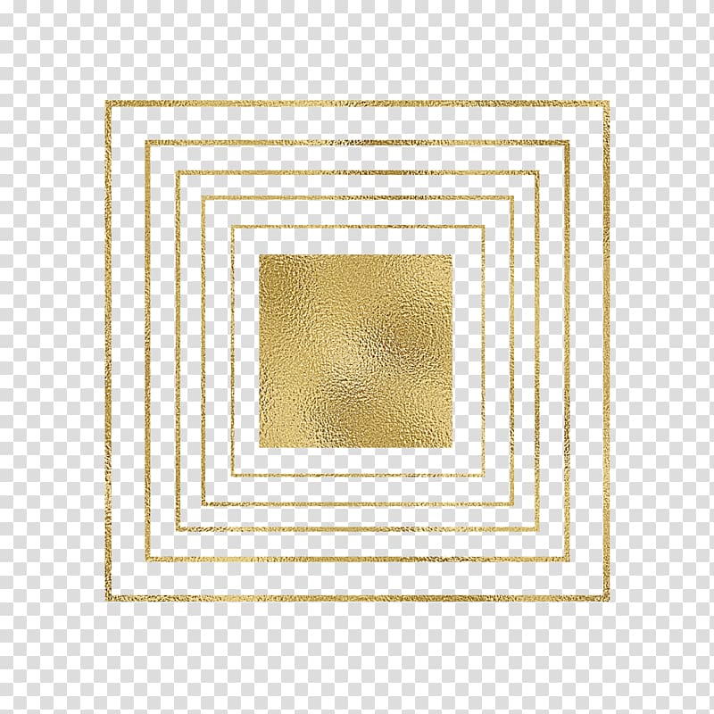 square gold box illustration, Love frame Beauty Kindness, Golden Square transparent background PNG clipart