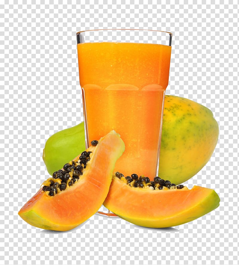 papaya juice in drinking glass, Orange juice Smoothie Papaya Mango, mango transparent background PNG clipart