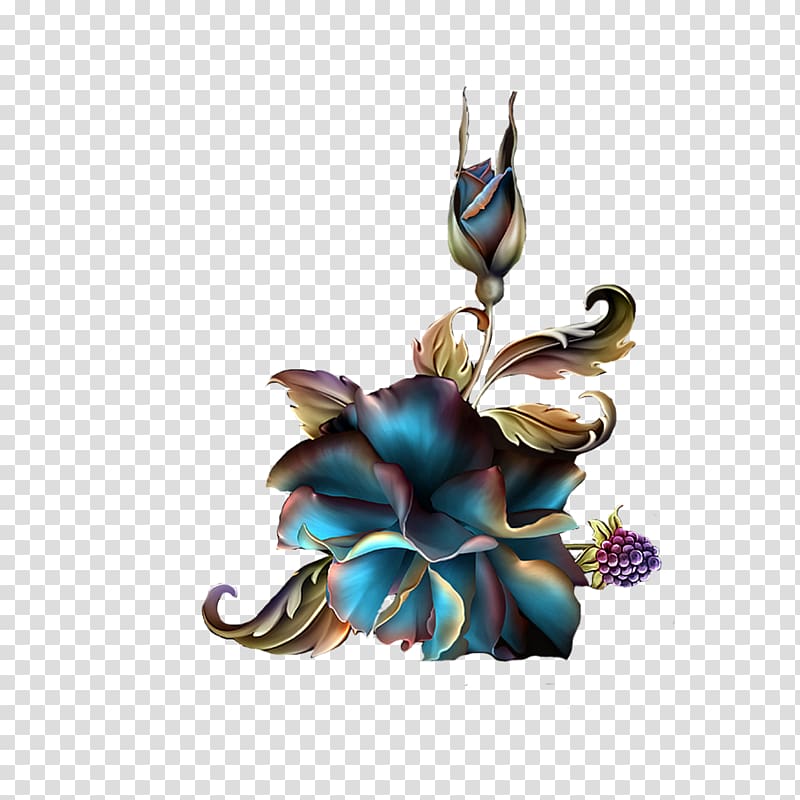 Illustrator , blue floral transparent background PNG clipart