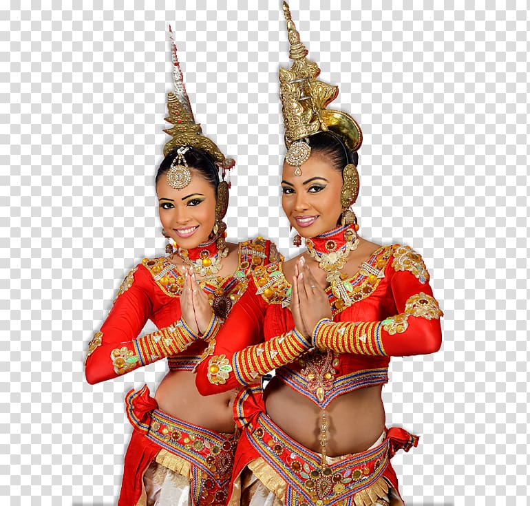 two women wearing red and brown traditional clothing of Thailand, Kandyan dance Dances of Sri Lanka Folk dance, traditional culture transparent background PNG clipart