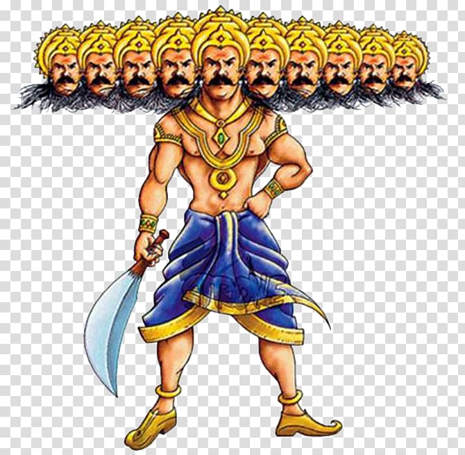 man holding sword illustration, Ravana Ramayana Lanka, Ravan transparent background PNG clipart
