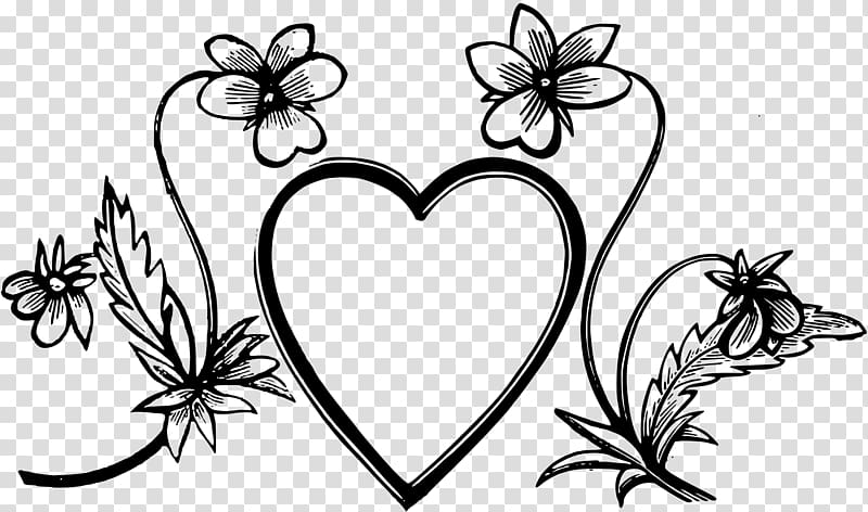 Heart Drawing Decorative arts , HEART FLOWER transparent background PNG clipart