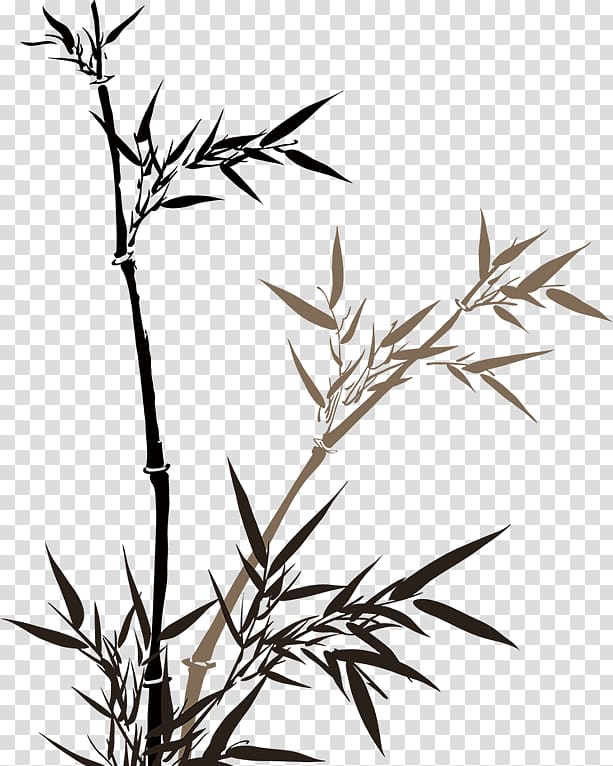 Ink wash painting Bamboo Chinese painting Shan shui, bamboo transparent background PNG clipart